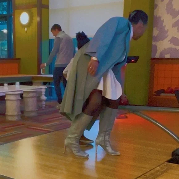 New🪩✨Han Burnished Grey Square-toe Heeled Boots - Picture 8 of 10